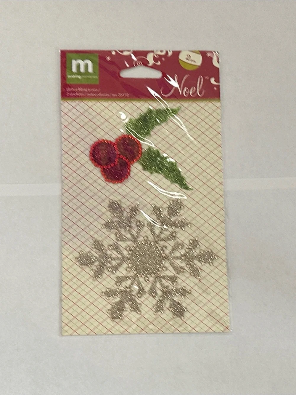 NWT Making Memories Noel Christmas Glitter Bling Icons Stickers Snow Flake Holly